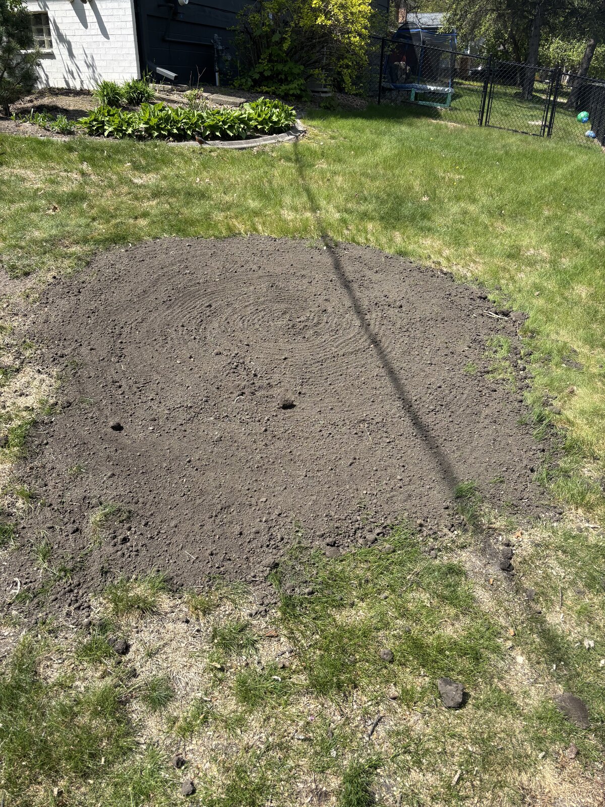 Cleaned, leveled ground after stump removal